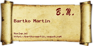 Bartko Martin névjegykártya